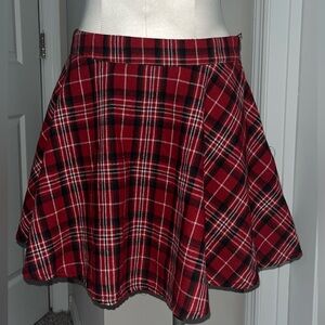 Tartan Red and Black plaid Skater Skirt